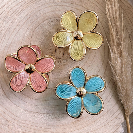 Haarklammer Flower -Pastell/Gold-