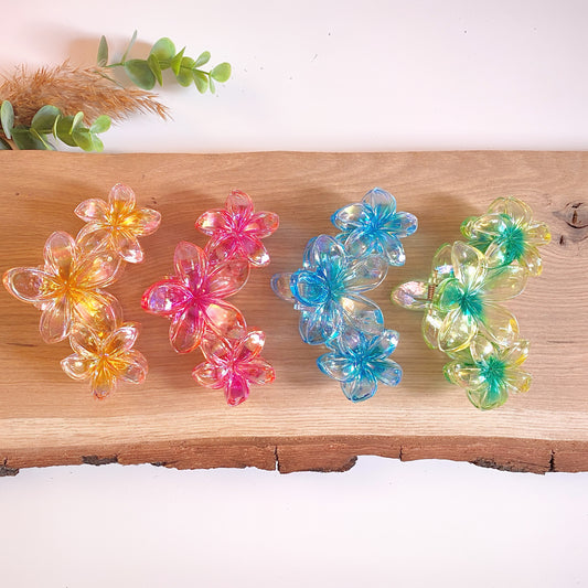 Haarklammer Flower -3er Verlauf-