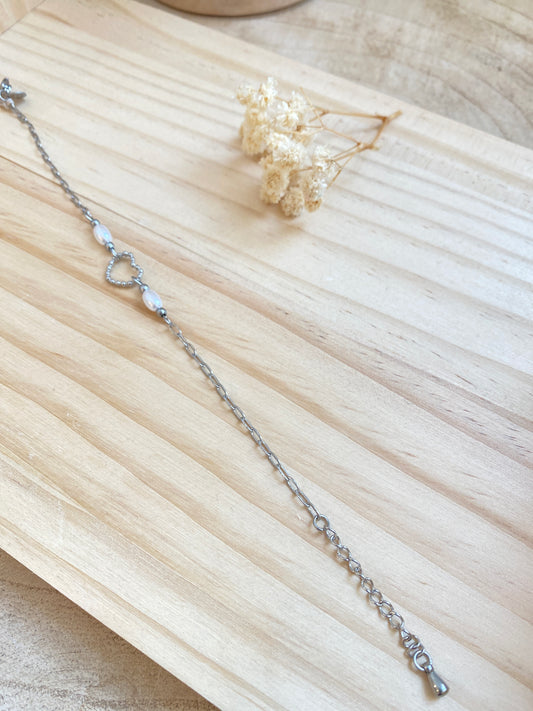 Herz mit Perlen Silber