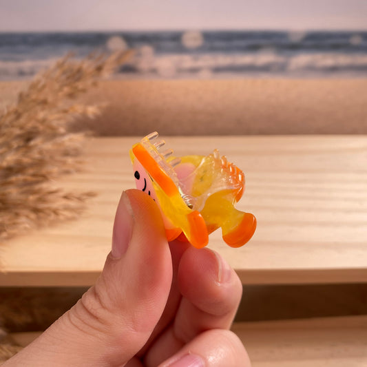 Haarklammer klein -Fisch Gelb/Orange-