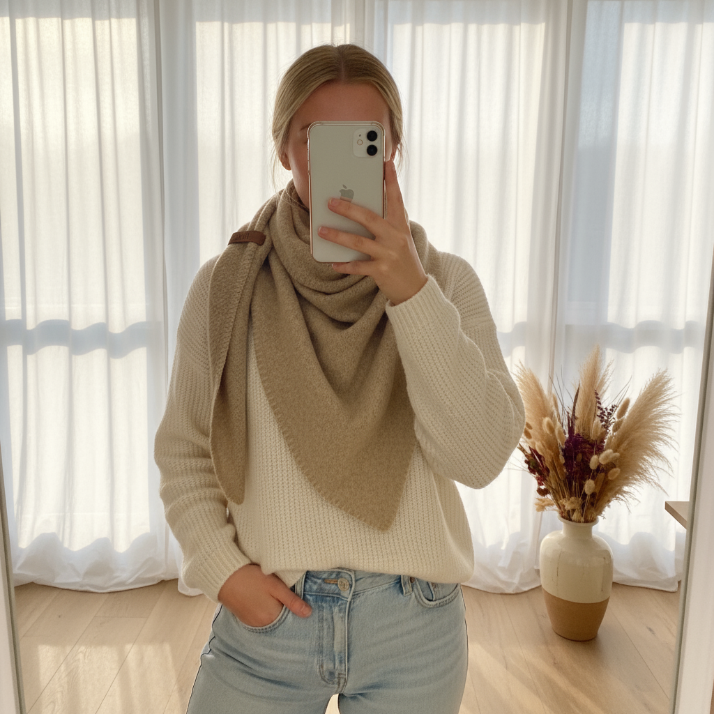 Schal Uni -Hellbraun-