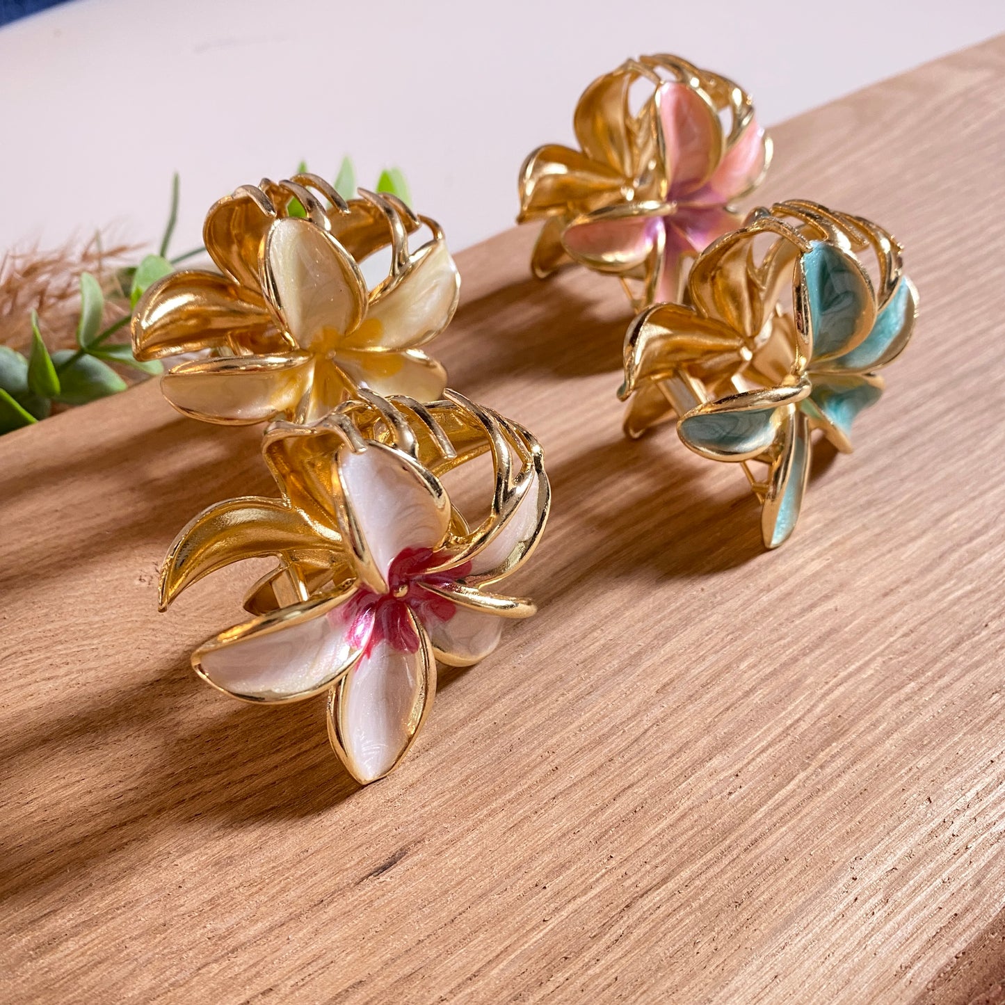 Haarklammer Flower -Metallic-
