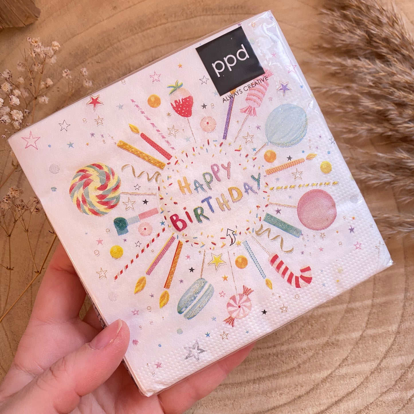 Servietten 25x25 cm -Happy Birthday-