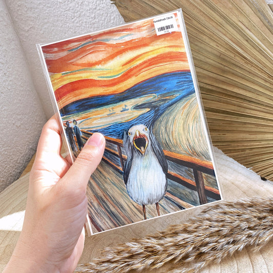 Kunstdruck 13x18 -Kreisch Möwe-