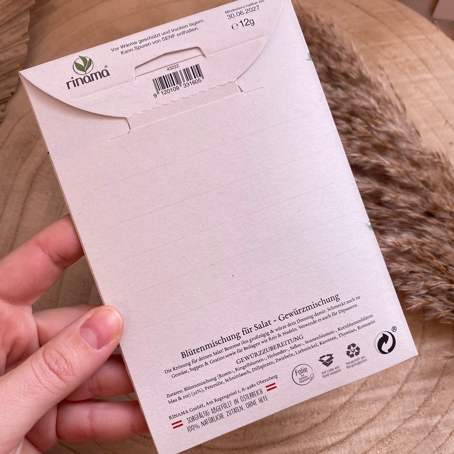 Gewürz Grußkarte -Danke-