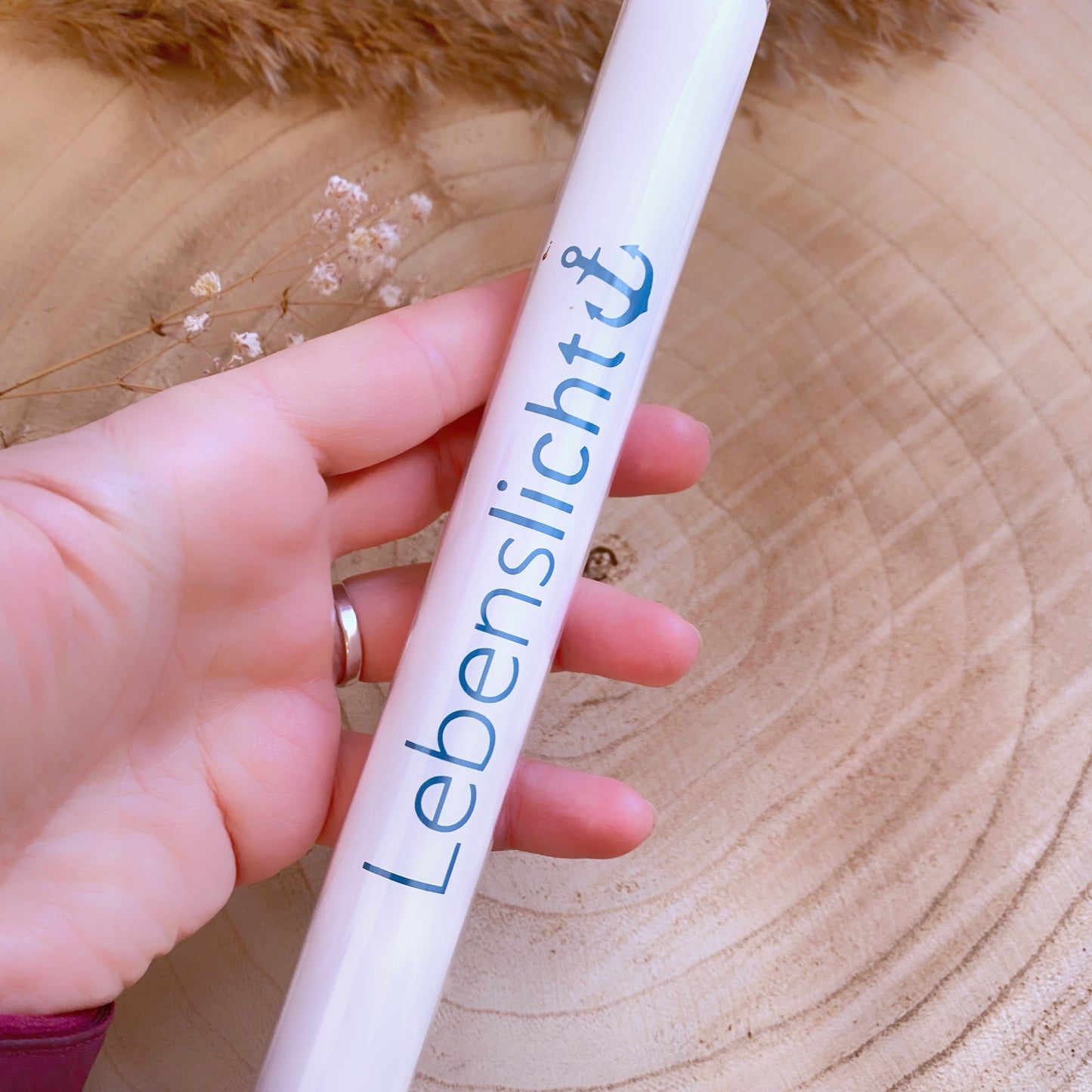 Kerze -Lebenslicht mit Anker-