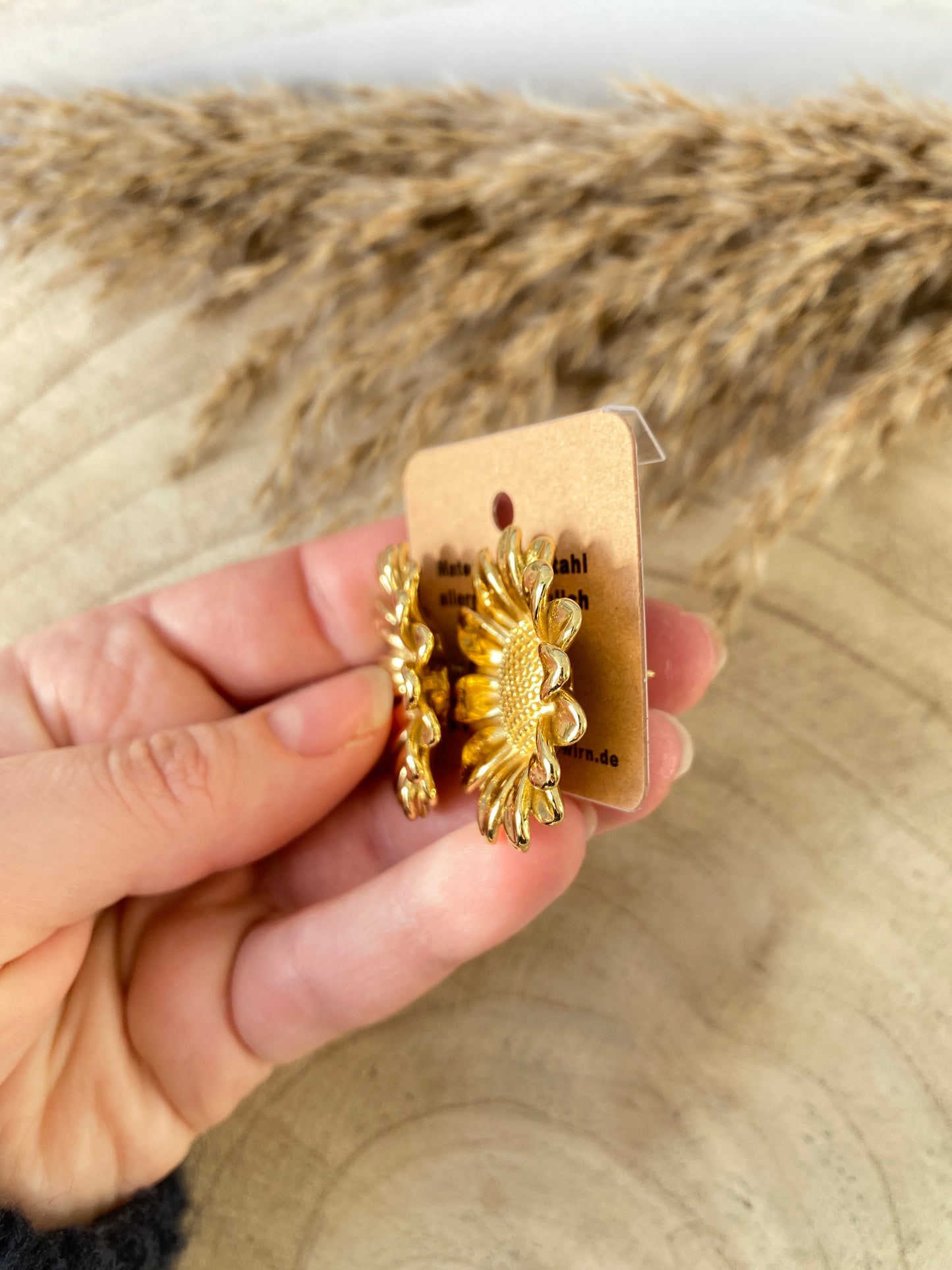 Ohrhänger Edelstahl -Sonnenblume Gold-