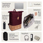 Rucksack Sperling Rolltop Daily *Bordeaux/Kork Hellbraun* gepolstert
