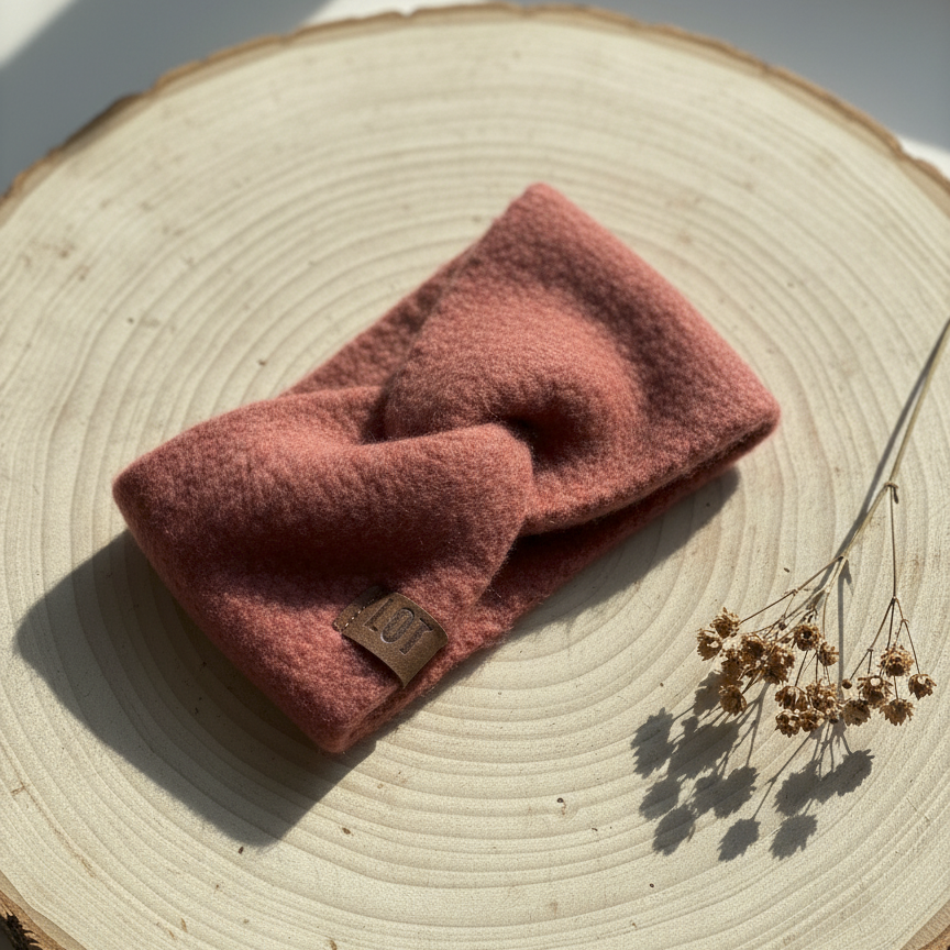 Stirnband Uni -Altrosa-