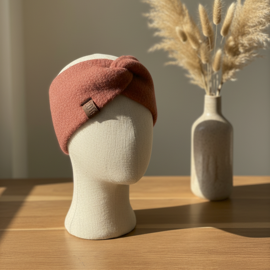 Stirnband Uni -Altrosa-