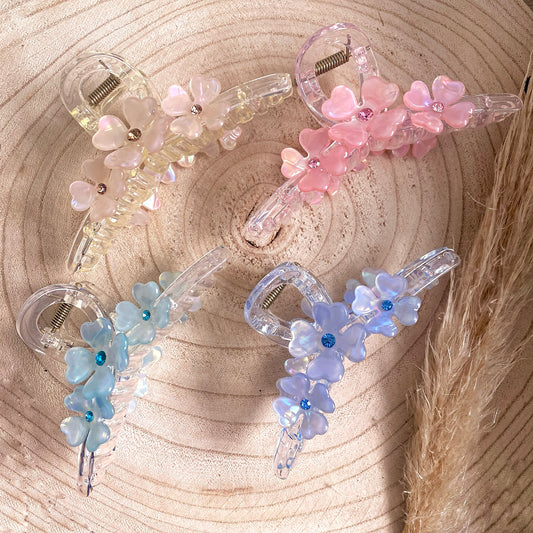 Haarklammer Flower -3er Strass-