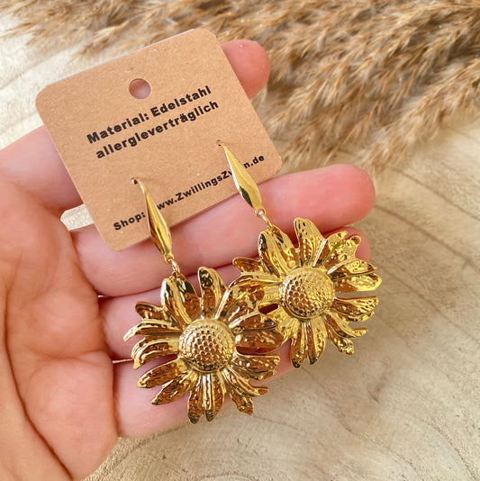 Ohrhänger Edelstahl -Golden Sunflower-