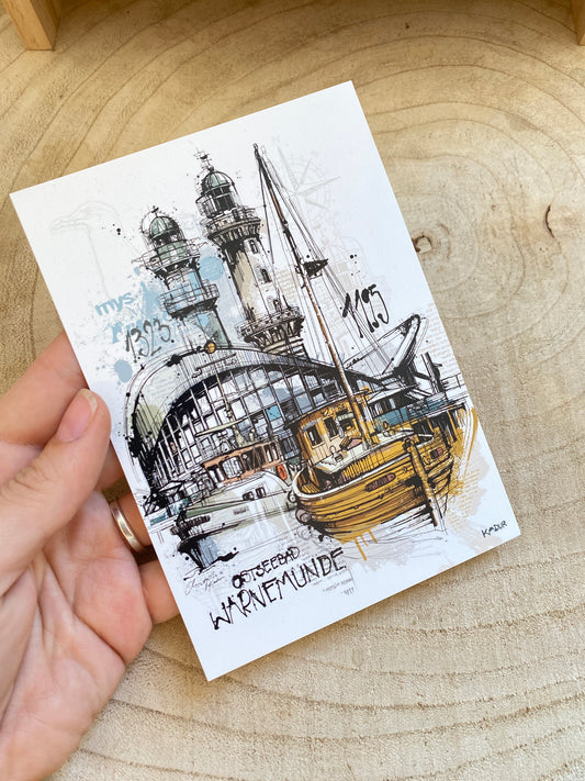 Karte A6 Kadur -Warnemünde Skyline 33-