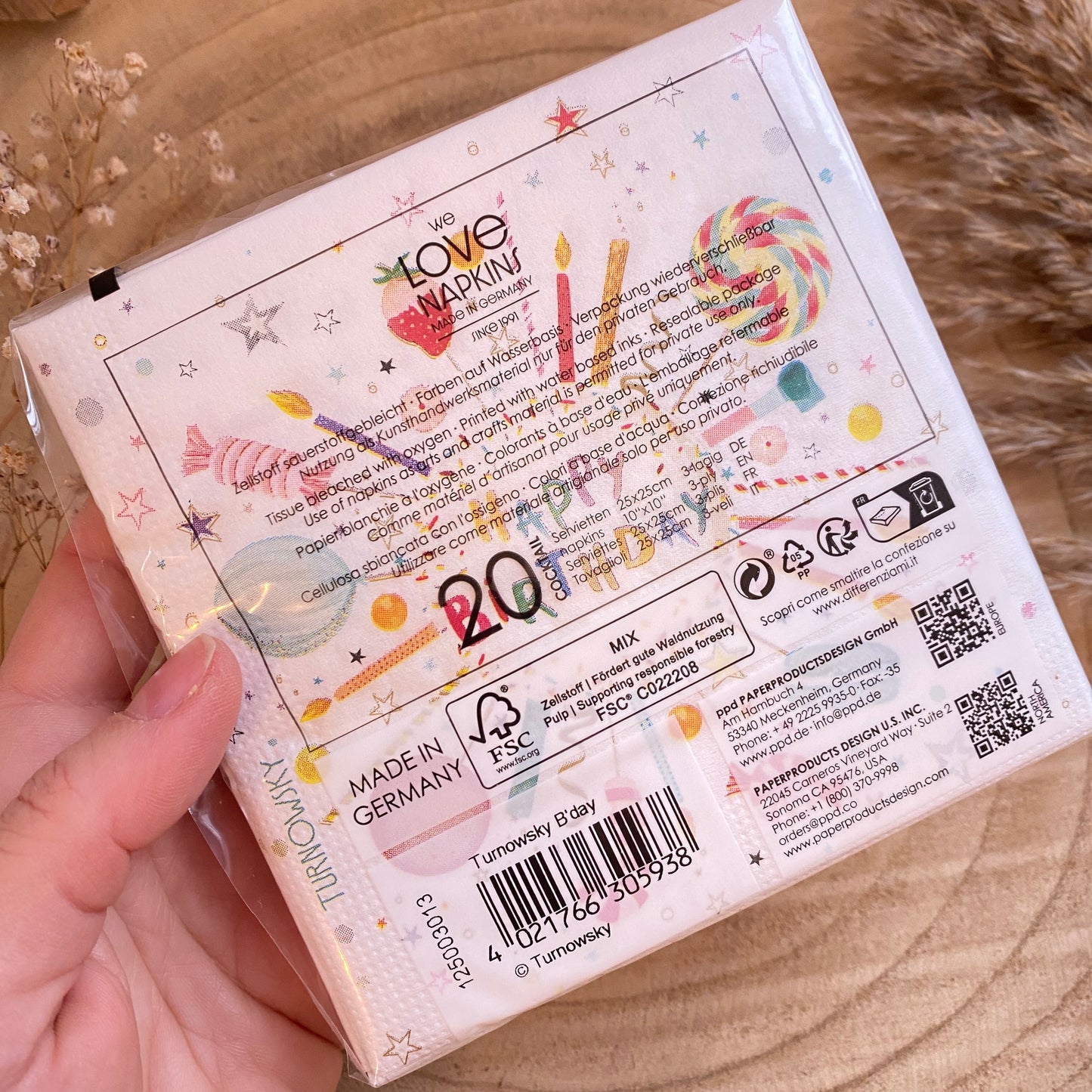 Servietten 25x25 cm -Happy Birthday-