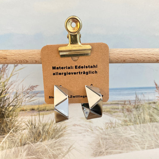 Ohrhänger Edelstahl -Origami Silber-