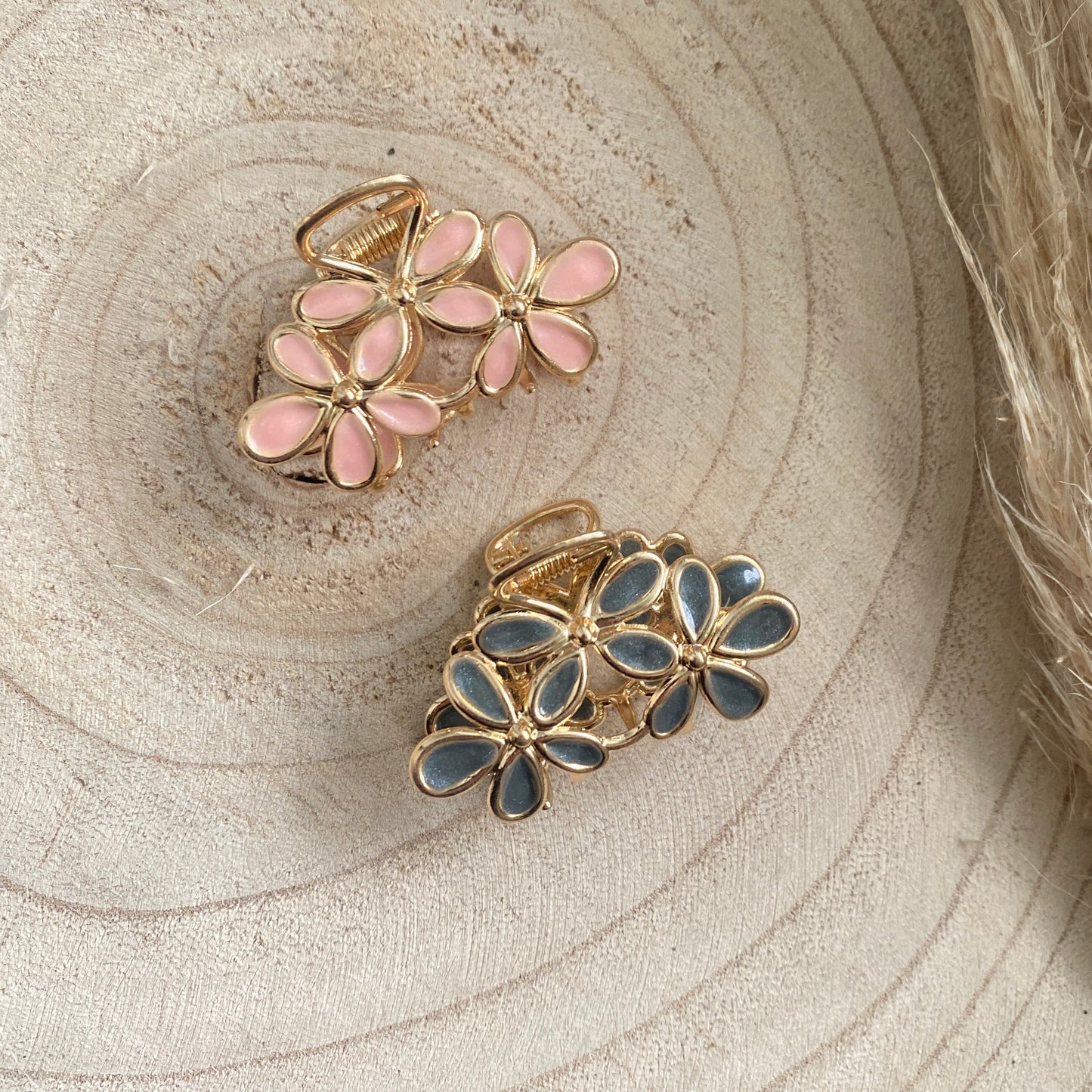 Haarklammer Mini Flower -3er Metallic-