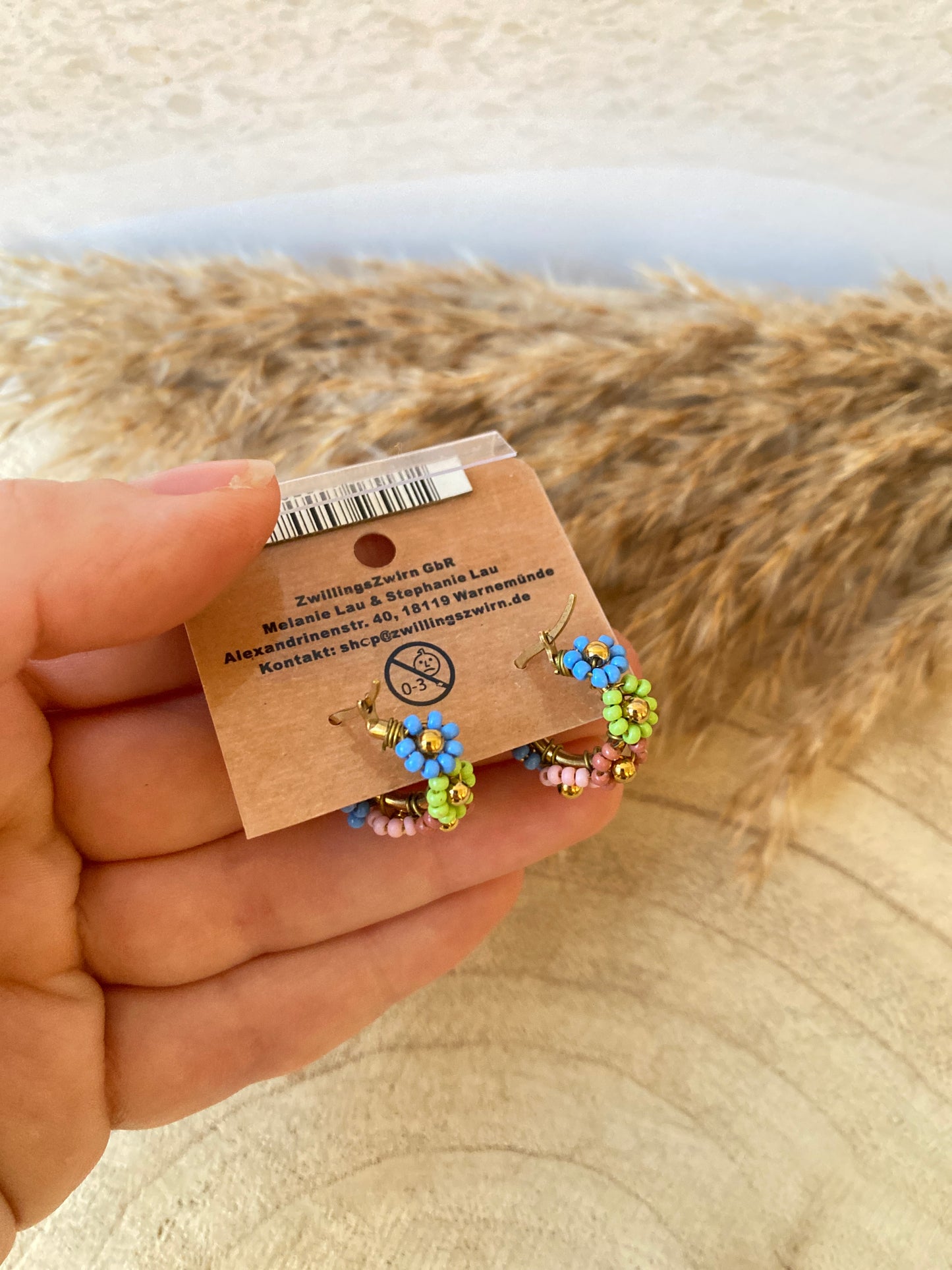 Ohrhänger Edelstahl -Bunt Flower Hoops-