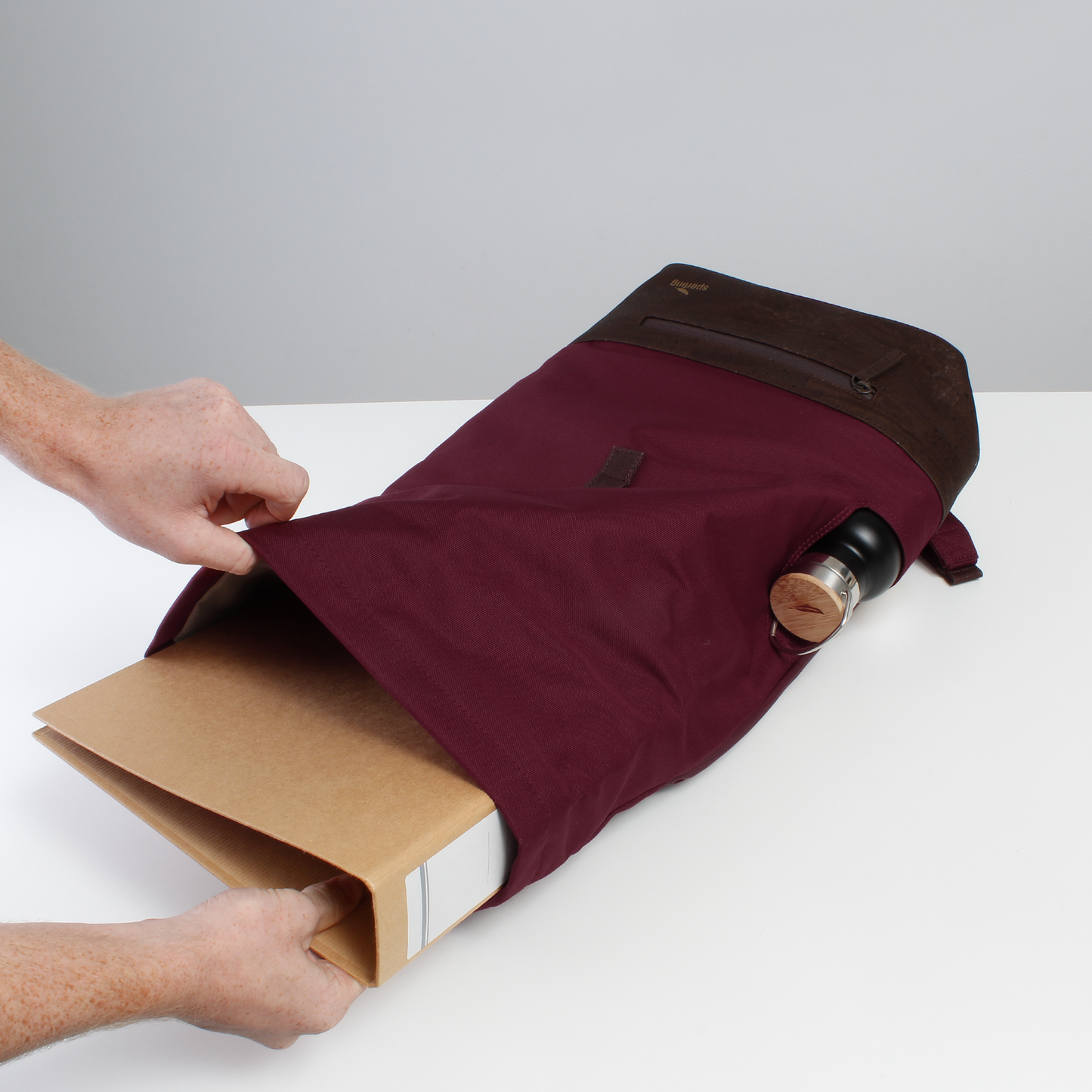 Rucksack Sperling Rolltop Daily *Bordeaux/Kork Braun*