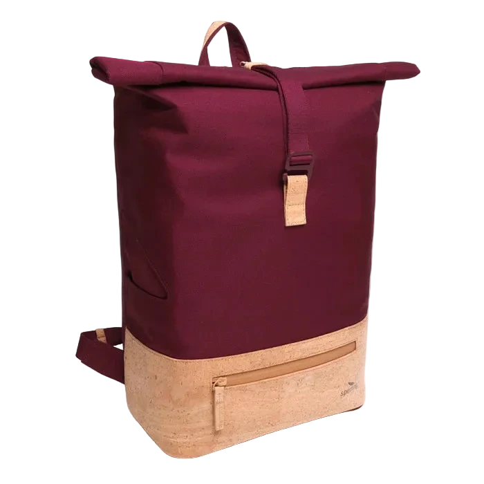 Rucksack Sperling Rolltop Daily *Bordeaux/Kork Hellbraun* gepolstert