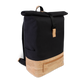 Rucksack Sperling Rolltop Daily *Schwarz/Kork Hellbraun*