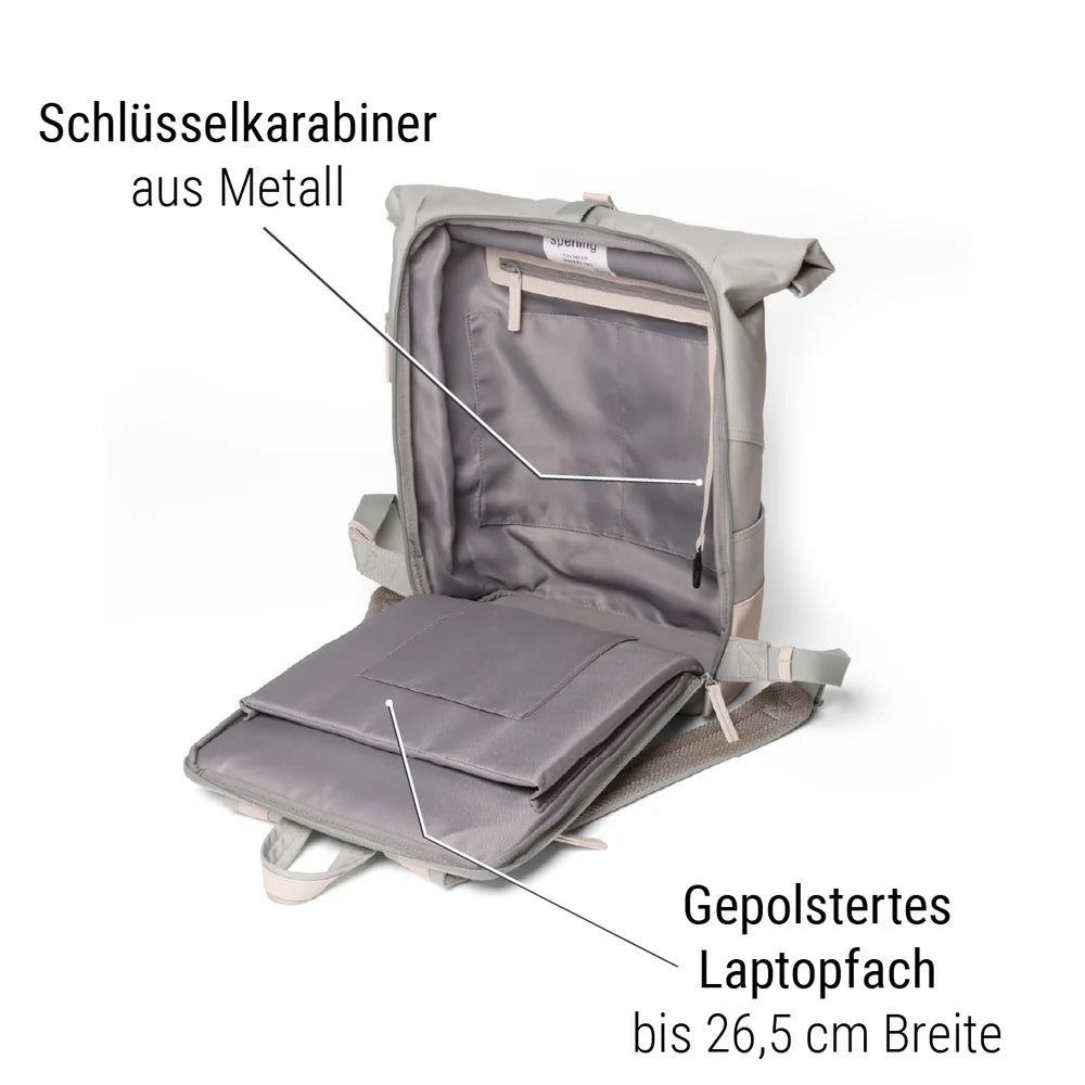 Rucksack Sperling Rolltop Daily *Mint/Creme* gepolstert