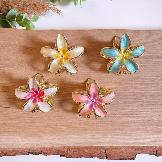 Haarklammer Flower -Metallic-
