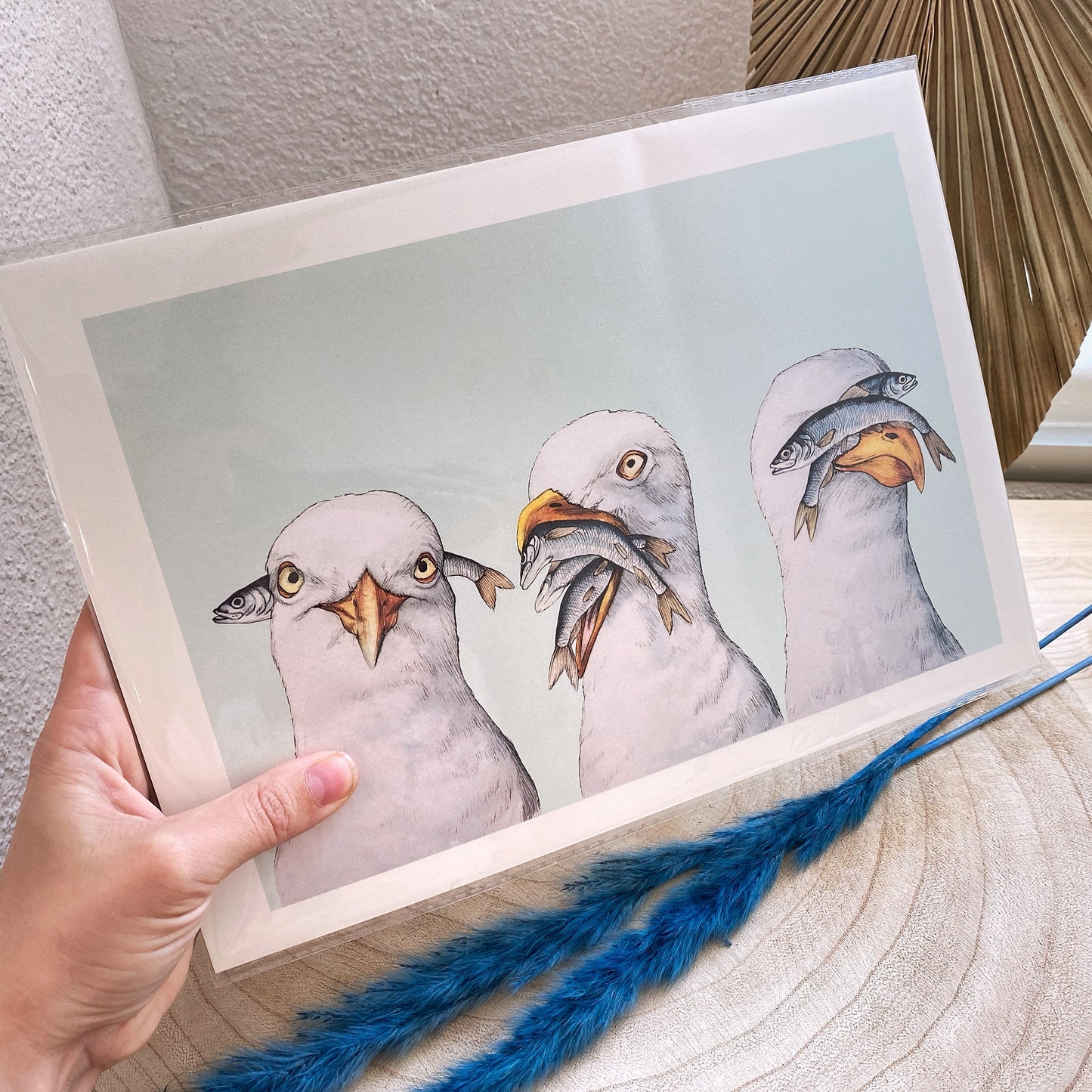 Kunstdruck A4 -3er Möwen-