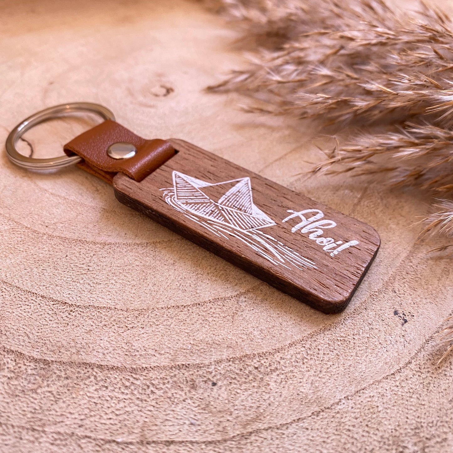 Schlüsselanhänger Holz -Ahoi-