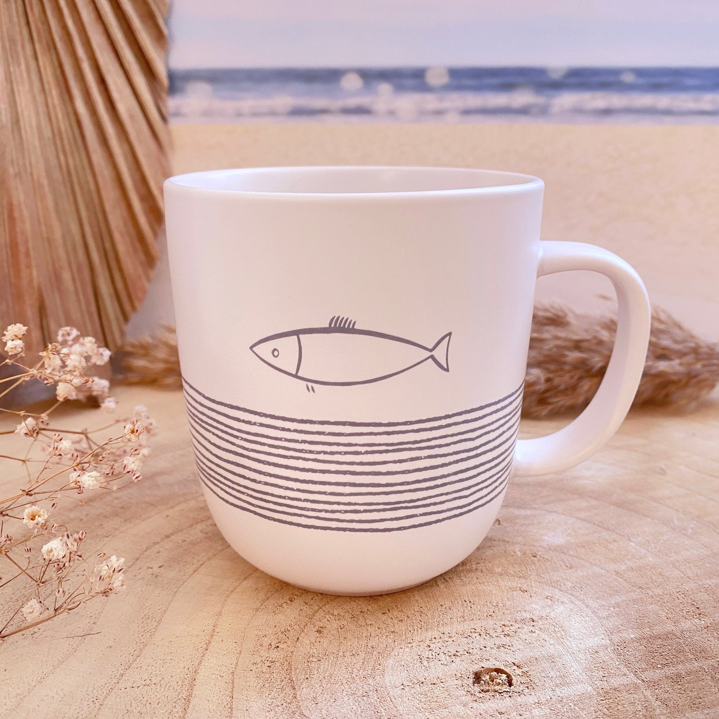 Tasse 0,4 l -Fisch blau/creme-