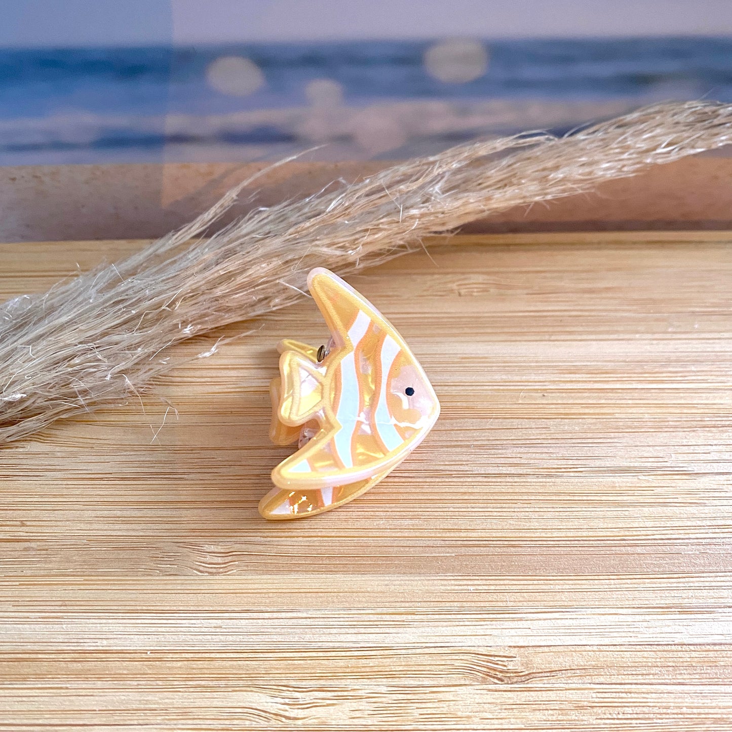 Haarklammer klein -Gelber Fisch-