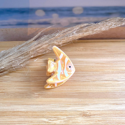 Haarklammer klein -Gelber Fisch-