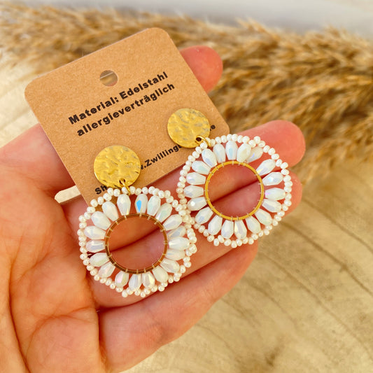 Ohrhänger Edelstahl -Perlmutt Weiß Pearls Loop-