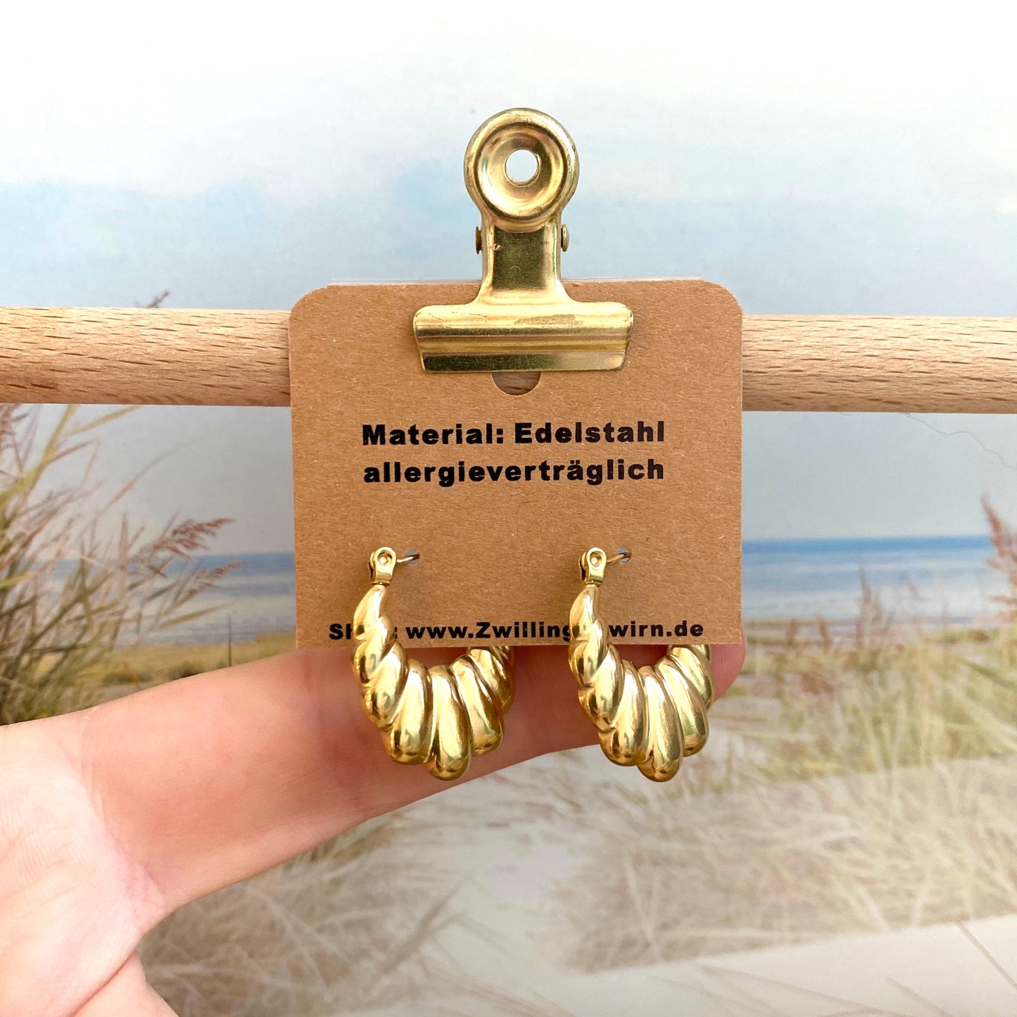 Ohrhänger Edelstahl -Swirl Gold-