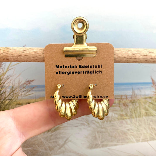 Ohrhänger Edelstahl -Swirl Gold-