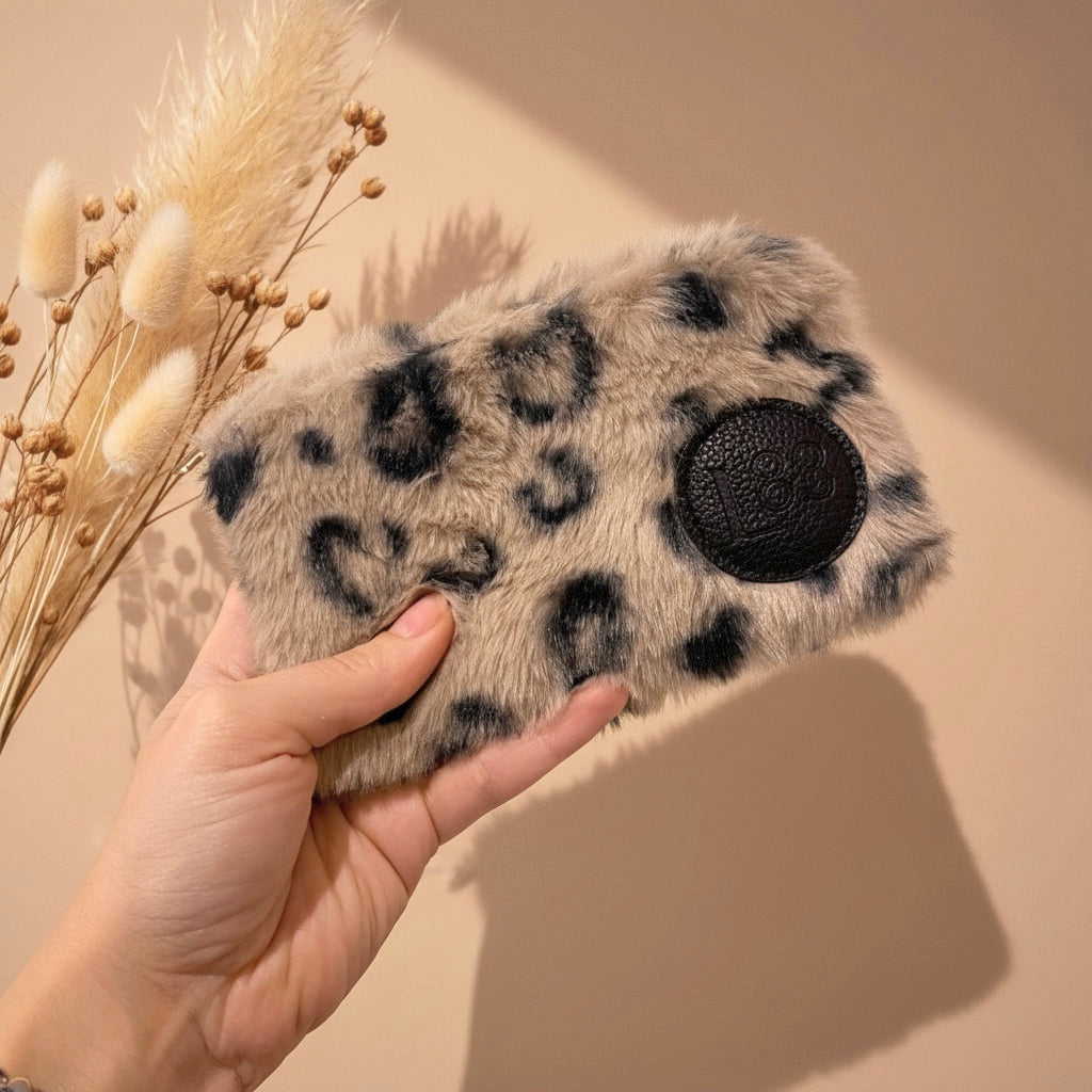 Täschchen Fell -Leo Creme-