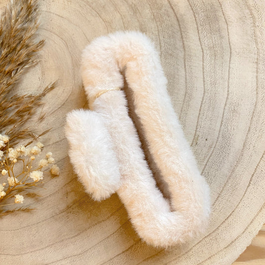 Haarspange Plüsch -Creme-