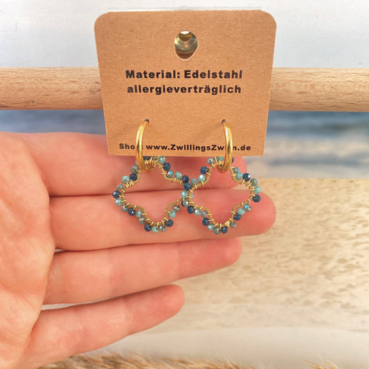 Ohrhänger Edelstahl -Blau Clover-