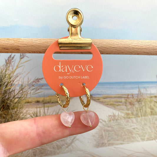 Ohrhänger Edelstahl -Herz Puder-