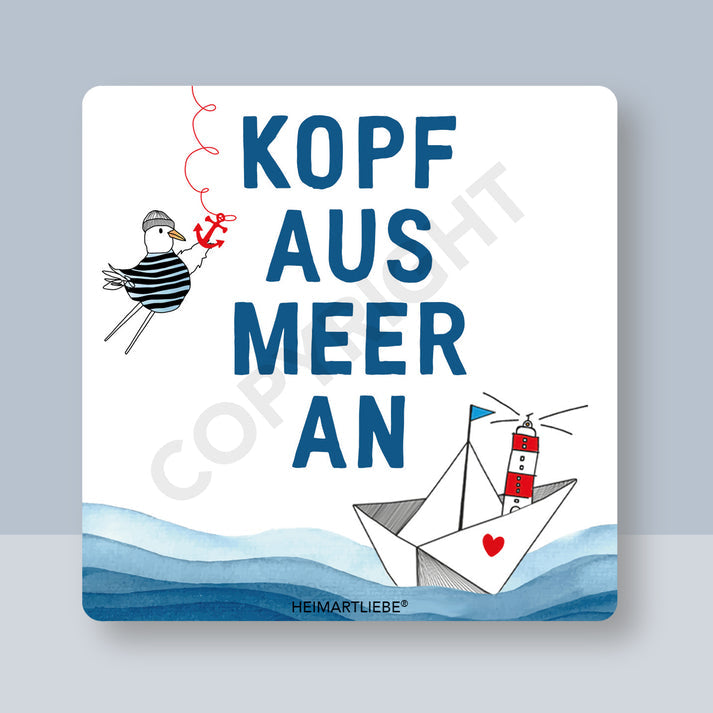 Untersetzer -Kopf aus Meer an-