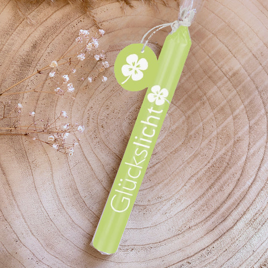 Kerze -Glueckslicht Kleeblatt-