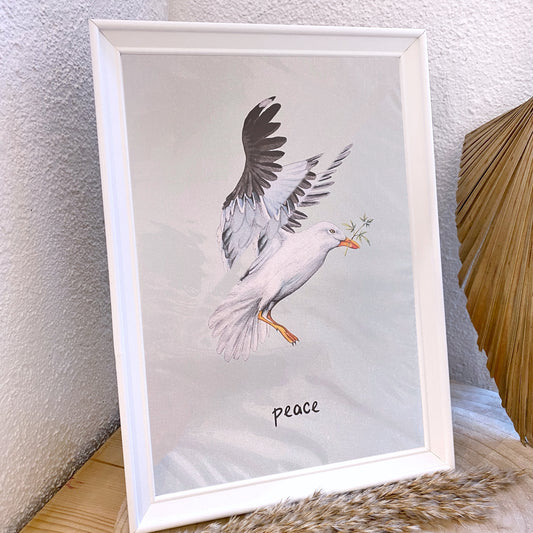 Kunstdruck A4 -Friedensmöwe-
