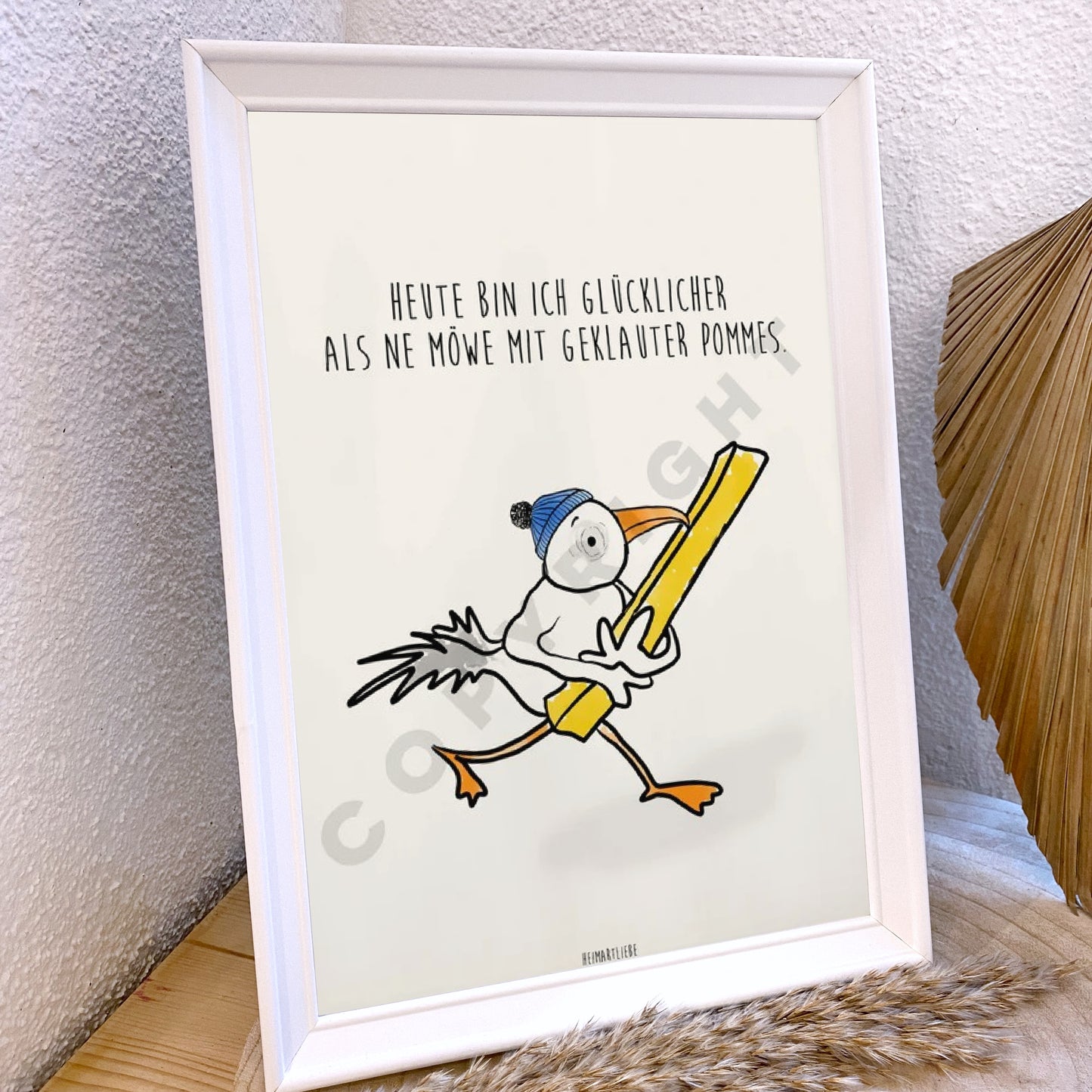Kunstdruck A4 -Pommes Möwe-