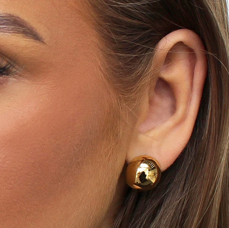 Ohrhänger Edelstahl -Kugel Gold-