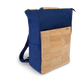 2 in 1 Rucksack/Tasche Sperling Triple *Blau/Kork Hellbraun*