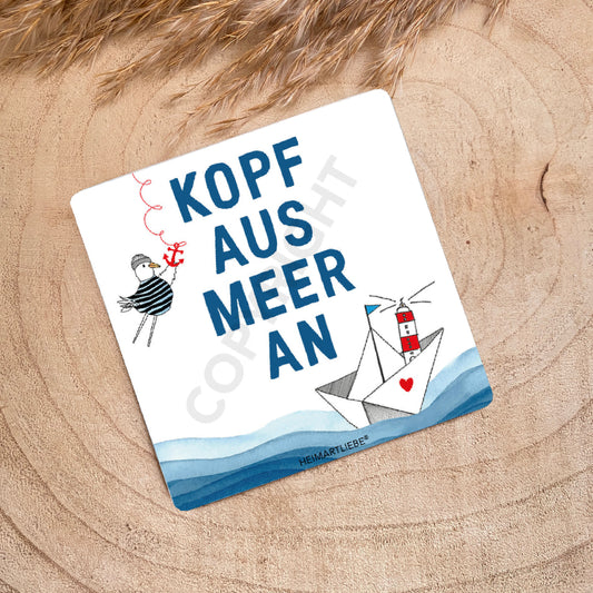 Untersetzer -Kopf aus Meer an-