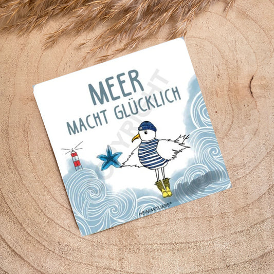 Untersetzer -Meer macht glücklich-
