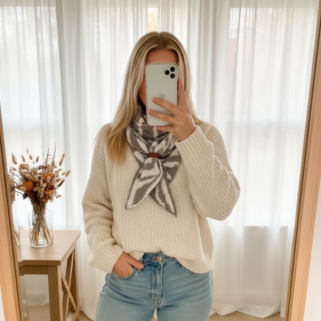 Schal Cebra -Hellgrau-