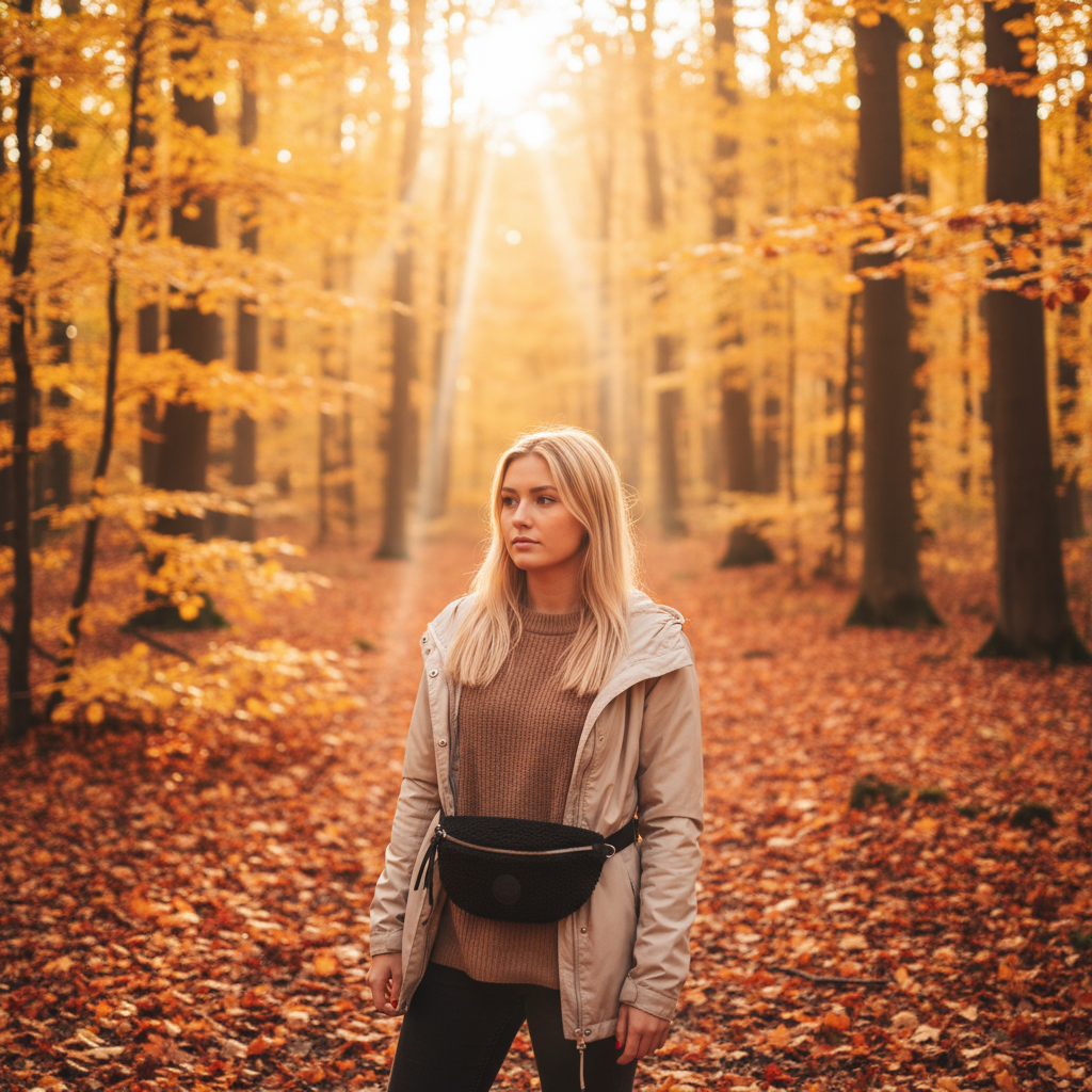 Bauchtasche Teddy -Schwarz-