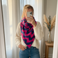 Schal ZikZak -Fuchsia/Blau-