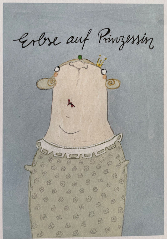 Kunstdruck A4 -Erbse auf Prinzessin-